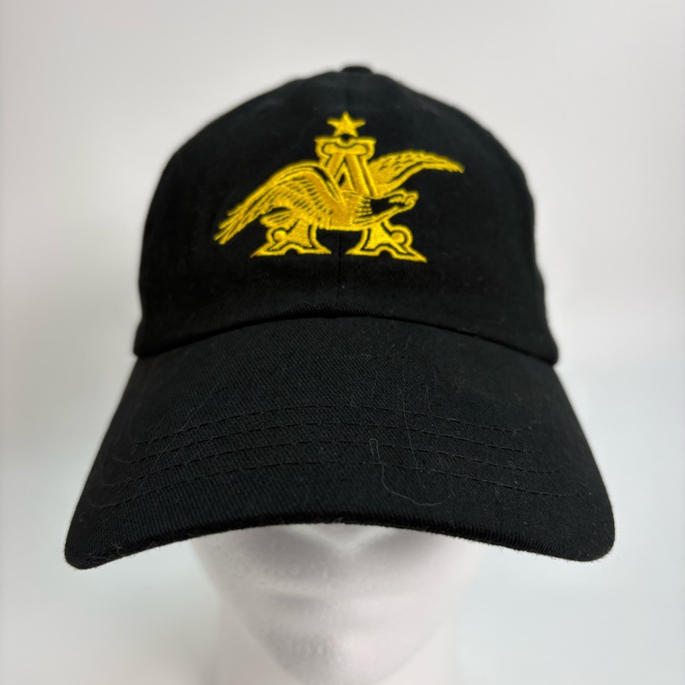 Anheuser Busch St. Louis Brewery Embroidered Strapback Black Color Hat Cap